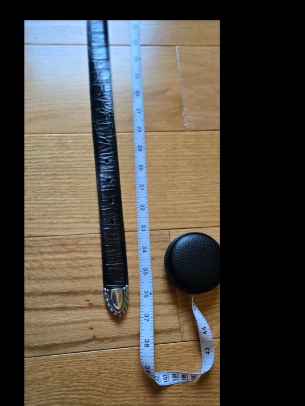 Brighton Leather Belt Croc Alligator Embossed Silver Toned Buckle Black Medium M - Picture 9 of 10